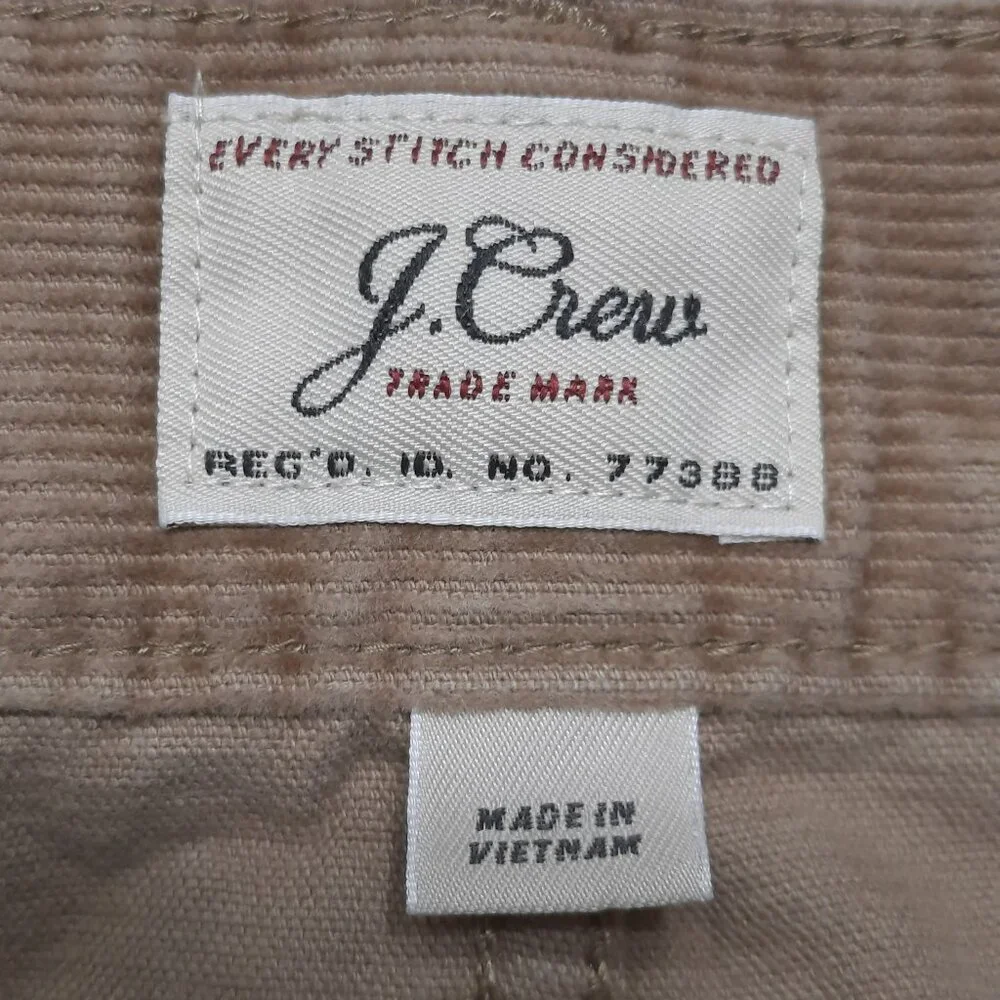 J.Crew 770 Straight Fit Corduroy Pants Men's 38x32 Tan Brown Stretch Cotton